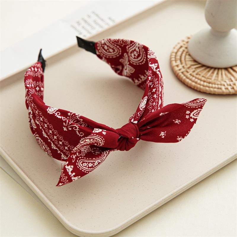 Hairband Women's New Fall/Winter Style Walnut Flower Bunny-Eared Wide Headband Women's Hairpin Hairband Knotted Fabric Hairband