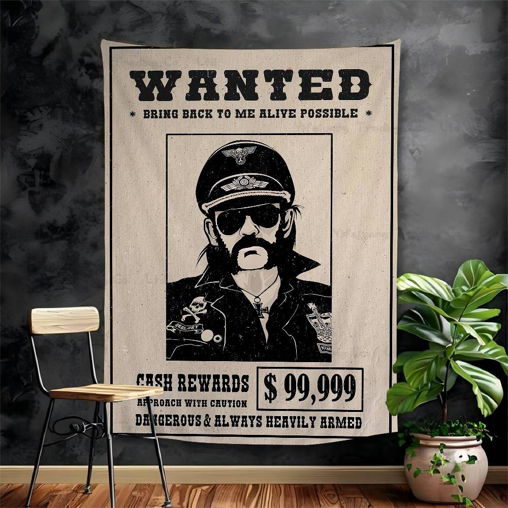 Sänger LLemmyKilmister Wandteppich Kunstdruck Günstige Hippie Wandbehang Böhmische Wandteppiche Mandala Kunst Heimdekoration