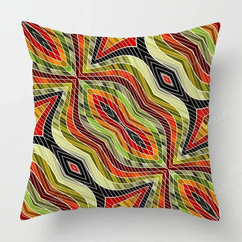 Boho Mandala Pattern Throw Pillow Cover With Short Plush Print For Living Room Sofa Decoration Cushion Cover Pillow Covers