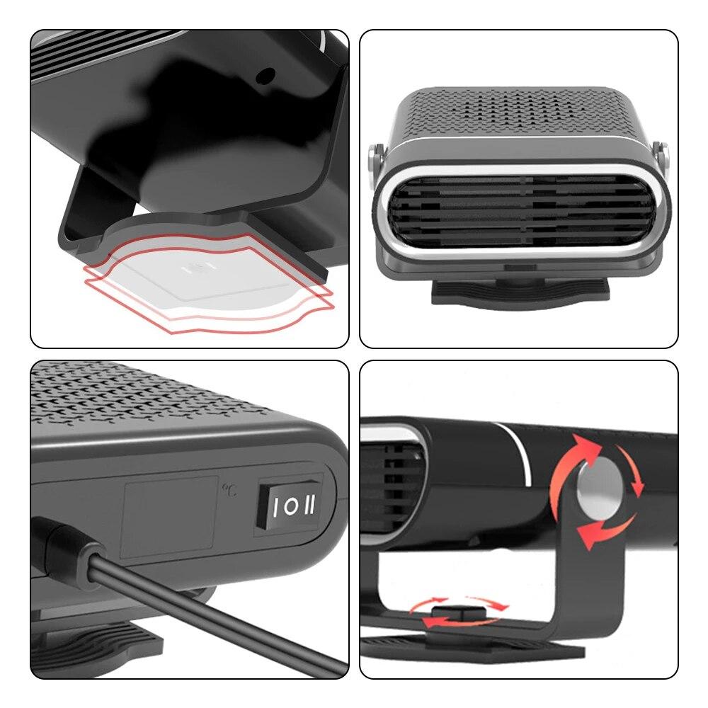 12V Electric Car Heater Fan Portable Fast Heating Window Fan Windshield Defogging Foggy Screen Heating Fan