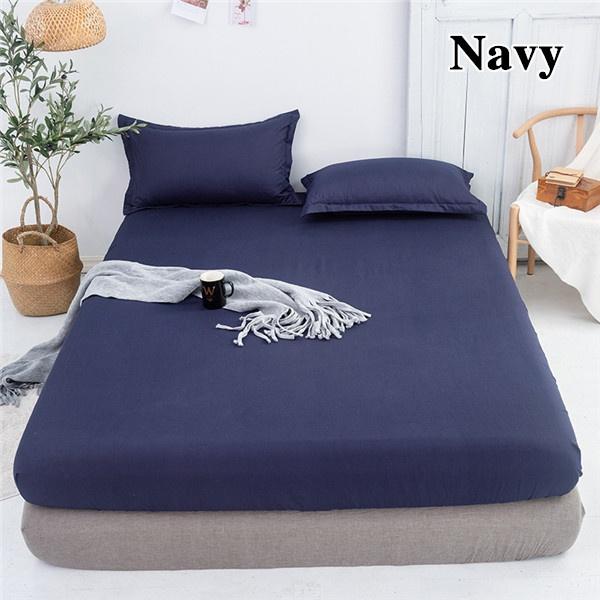 2027 Single/Full/Queen/King Solid Color Fitted Sheets King Size Mattress Protector Bed Cover Bed Sheets Bedsheet Solid Bedspreads 100% Waterproof