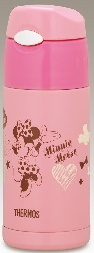 Thermos Water Bottle Vacuum Insulated Straw Bottle Disney Minnie Touch Open Light Pink LP [One Type] 0.36L FFI-401FDS