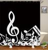 3D Music Rock Style Printed Shower Curtains Bathroom Curtain Frabic Waterproof Polyester Bath Curtain Home Decoration With Hooks