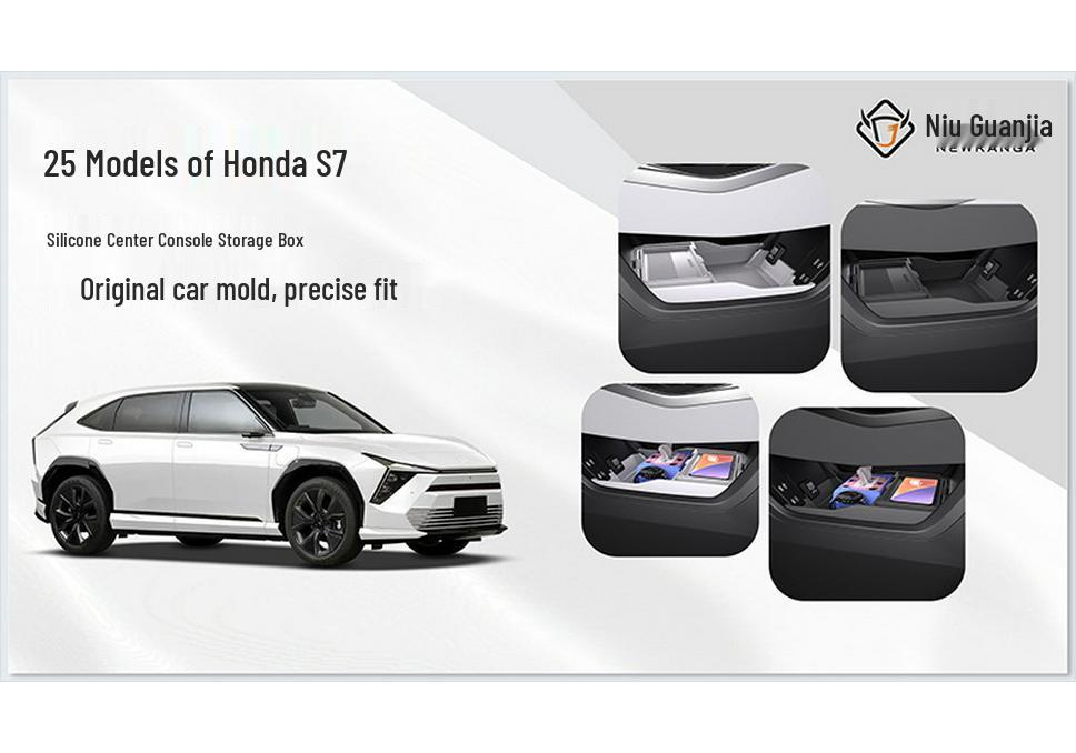 Compatible with 25 Honda S7 Models: Central Control Storage Box and Lower Storage Bin for Car Interiors.