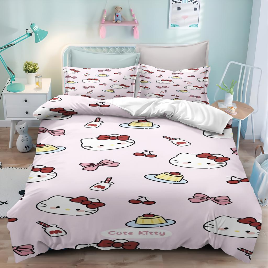 Hello Kitty Patalynės Komplektai Mielas Antklodė Antklodė Lovos Užvalkalas Antklodės Užvalkalas Pagalvės Užvalkalas 2-3 Vnt Rinkiniai Vaikų Suaugusiųjų Miegamojo Dekoras