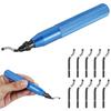Deburring Tool Kit with 10 Extra Blades Alloy Burr Removal Tool Burr Edges Removing Hand Tool for Handicrafts Sewing Plastic