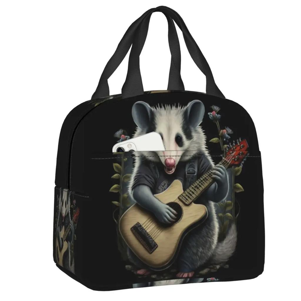 Opossum Screm Insulated Lunch Bag for Camping Travel Animal Pet Resuable Thermal Cooler Lunch Box Women Kids
