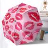 1pc Lipstick Kisses Pattern Automatic Folding Umbrella - 8-Rib Durable Iron Frame, Compact Portable for Daily Travel Yy251205072