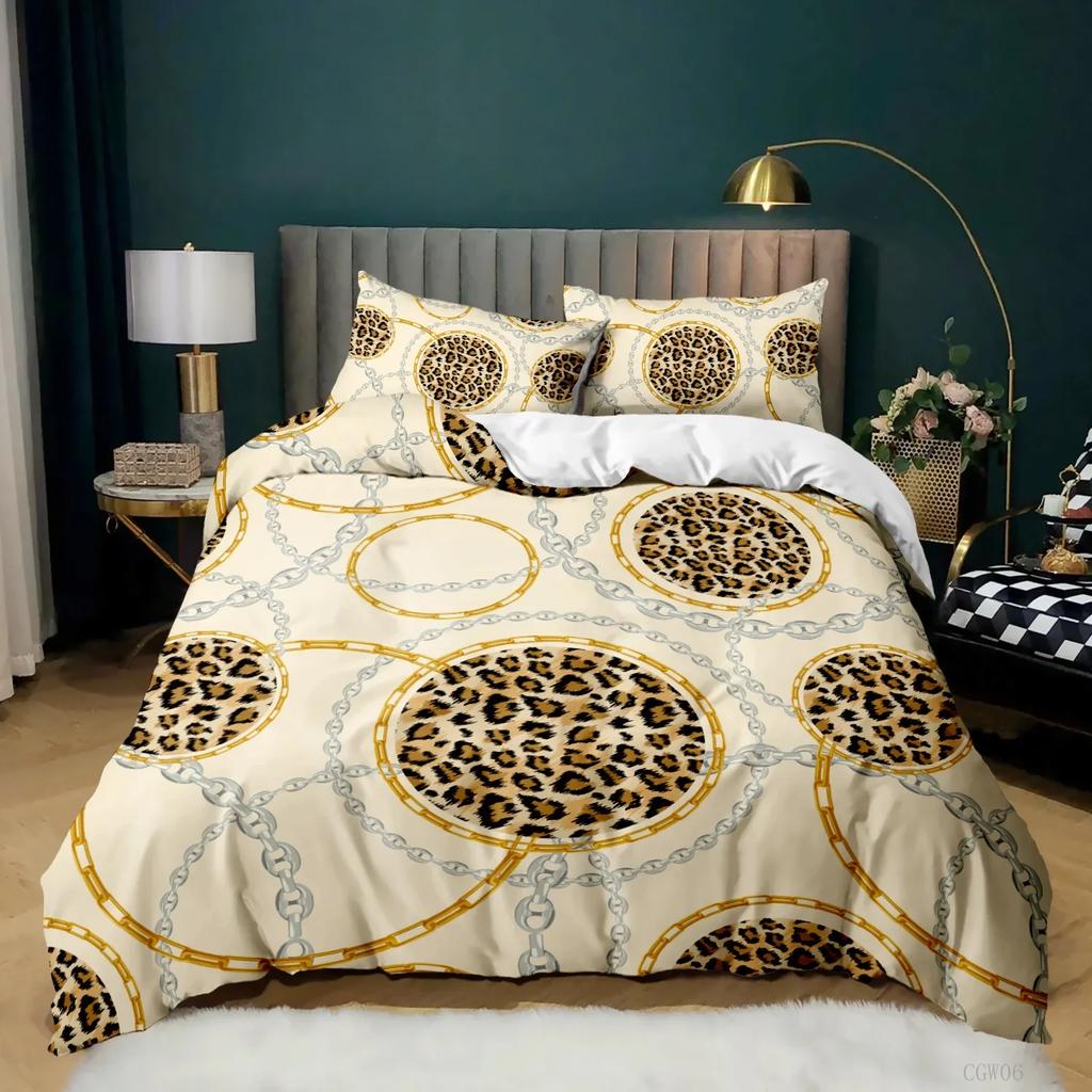 Leopard Print Duvet Cover Pink Cheetah Print Bedding Set Wild Animal Theme Comforter Cover For Girl Teens Microfiber Quilt Cover