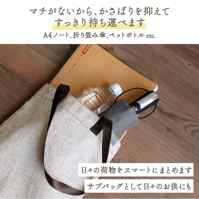 [fit life Gentle Living] Tote Bag A4 Vertical Type [Kurashiki Canvas] Made in Japan Slim Women's Men's Shoulder Bag Handbag Sub Bag Bag Document Bag D