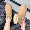 Women's Large Size Soft Sole Winter Warm Fur Snow Boots Padded Lined Ankle Boots Anti-slip Hiking Casual Sports Cotton Boots