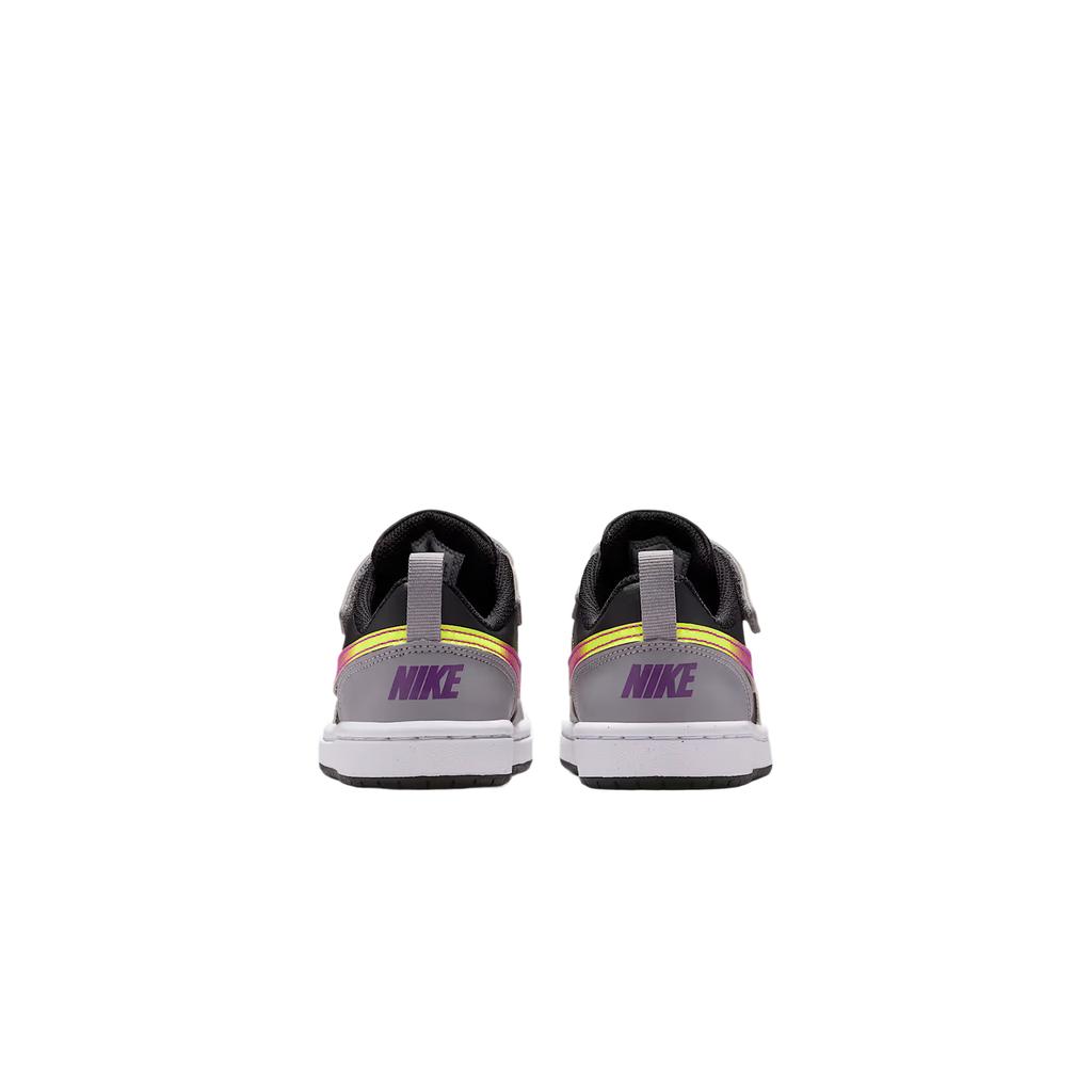 Nike Court Borough Synthetic Leather Kids' Skateboarding Shoes Black Gray Children Aged 3 7 Years Old IO6966-001