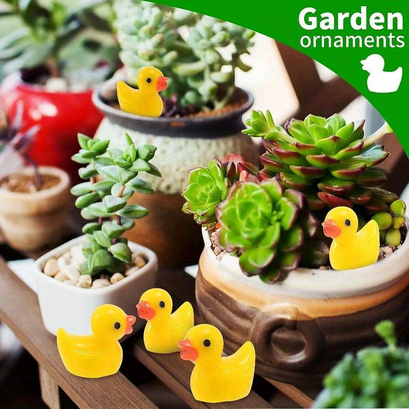100Pcs Resin Mini Duck Miniature Figurines Ornaments Decor Yellow Animal Garden Crafts Tiny Duck Landscape Plants Fairy MIT