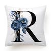 Floral Alphabet Cushion Cover 45X45 Blue Flowers Pillowcase Decorative Sofa Cushions Throw Pillows Home Decor Pillow Cases