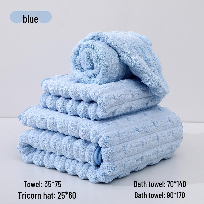 Pineapple Grid Large Bath Towel: Soft, Absorbent, Quick-Drying Thick Coral Fleece for Home and Beach Use