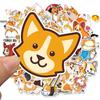 NO.KK 50Pcs Cartoon Corgi Dog Adhesive Waterproof Sticker Decals Suitcase Fridge Decor