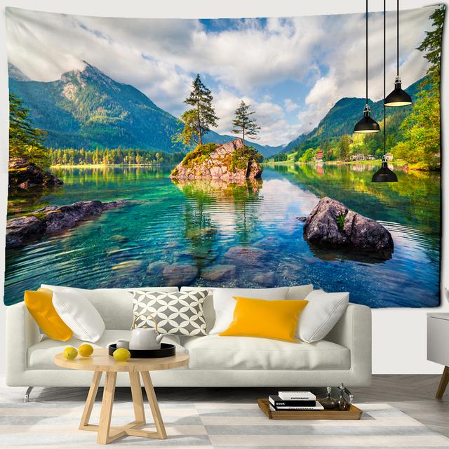 Krásný přírodní les Tištěný velký nástěnný gobelín Levné Hippie nástěnné závěsné bohémské nástěnné tapiserie Mandala nástěnná umělecká výzdoba