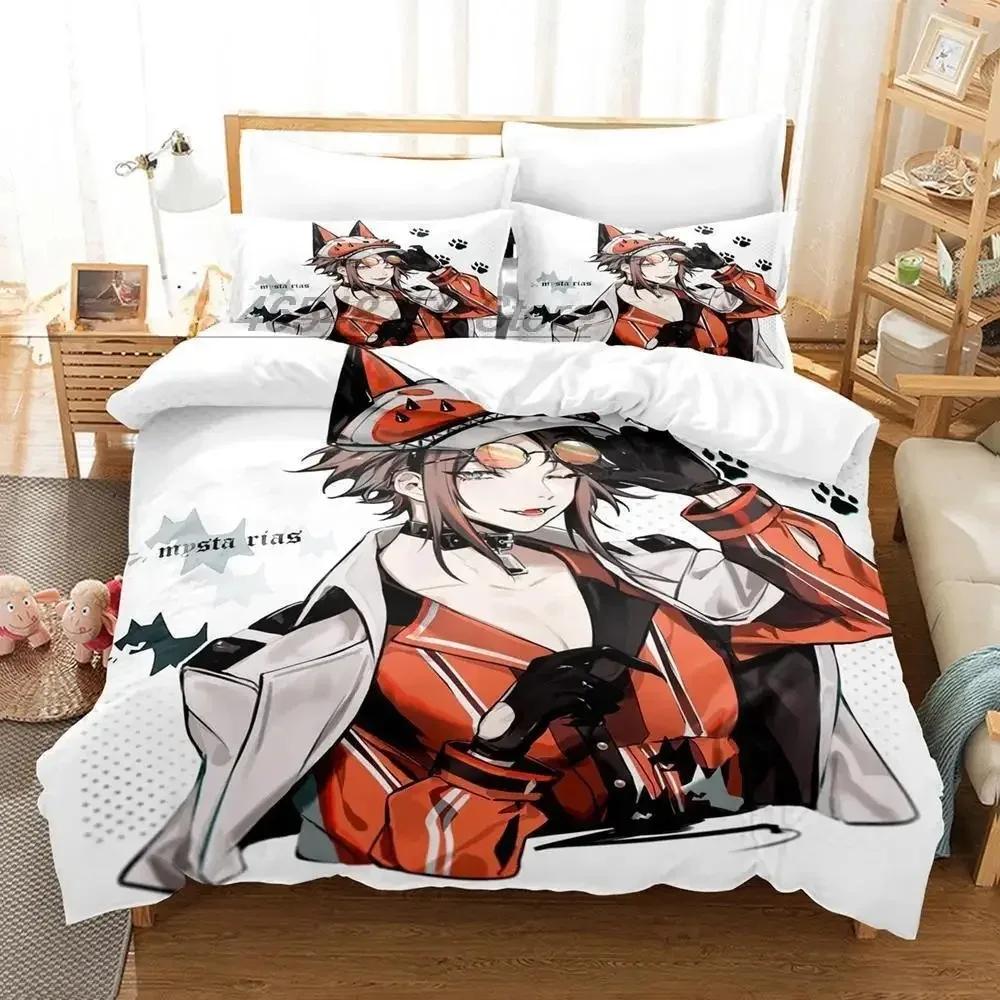 Mysta Rias Printed Bed Set Duvet Cover Pillowcase Bedding Set Bed Linen Sheet Quilt Cover Full Size 3D Print Anime Kawaii Girls