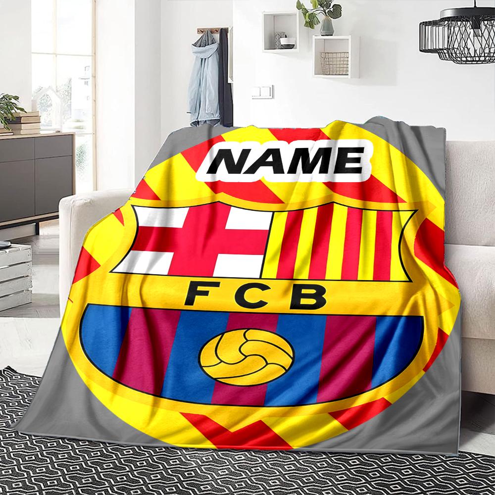Custom Name Juventus Badge blanket for Couch & Bed, Plush Cozy Fuzzy Blanket Super Soft & Warm Blankets for Fall and Winter. 0908255
