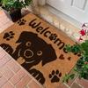 VIKAMA Cute Dog Welcome Doormat Soft Non-Slip Floor Mat for Hallway Entrance Bathroom Kitchen Pet Lover Home Decor