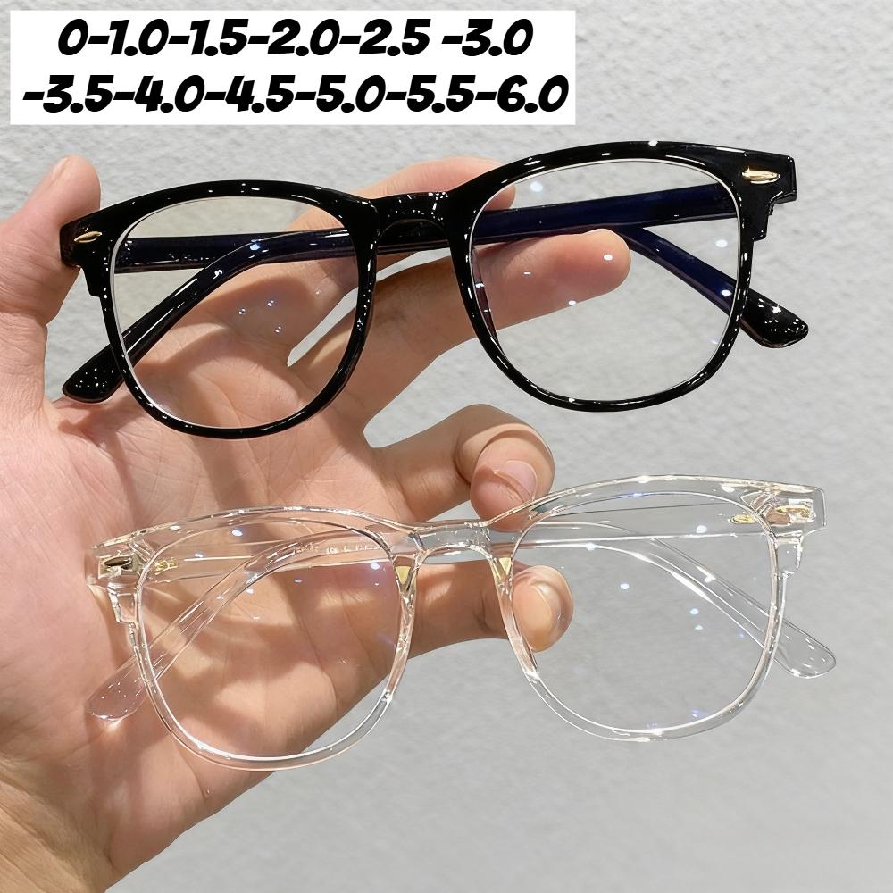 Fashion Oversize Myopia Glasses Anti Blue Light Big Square Optical Eyewear for Women -4 0 Nearsighted Glasses