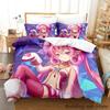 Comfortable Anime Print Bedding Set With Duvet Cover And Pillowcases Single Twin Full Queen King Sizes For Adults And Kids