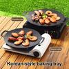 BBQ Grilovací pánev Nepřilnavá Multifunkční Lehký Kulatý Gril na Pečení Grilování BBQ Rychlé Nahřívání Kempingový Podnos s Rukojetí