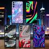 Psykedaliskt trippigt holografiskt mobilskal för Samsung S25, S24, S21, S22, S23, S30, Ultra, S20, Plus, Fe, Lite, Note, 10, Svart skydd