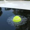 2Pcs Car Prank Stickers Self Adhesive Strong Stickiness Waterproof Funny 3D Tennis Ball Hit Window Stickers Windscreen Decorations