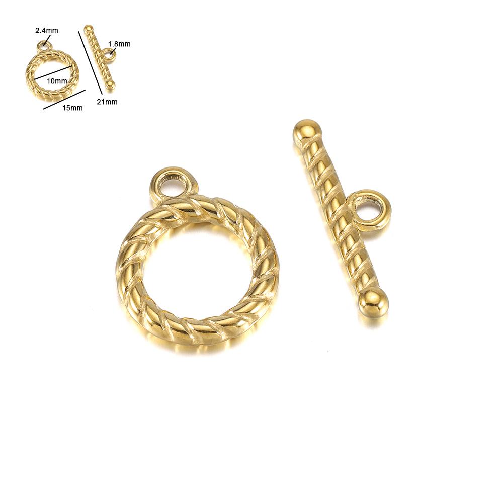 3-6 Set Guld Färg Rostfritt Stål Fästarmband Toggle Lås Spänne Koppling För Smyckestillverkning OT Lås DIY Tillbehör