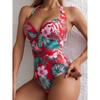 One-Piece Fashion Sexy Print Bikini Beach Swimsuit (With Chest Pad No Steel Bracket)