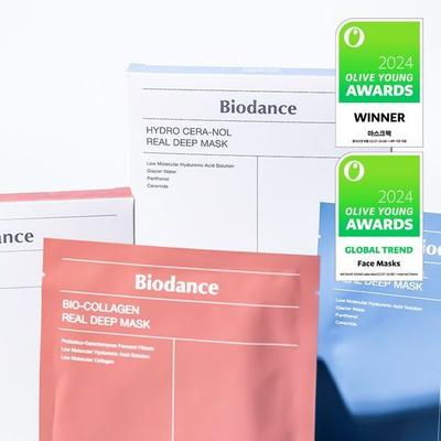 Real Deep Mask 4 Sheets, 2 Types, Choose 1 (Collagen/Seranol)