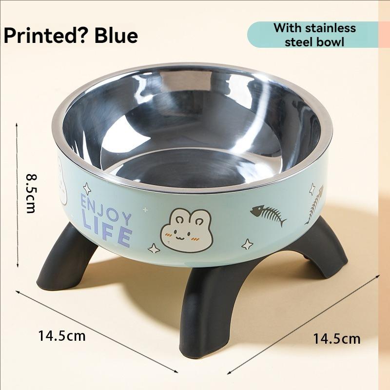 Gamelle pour chat à pied haut, protection du cou, gamelle pour chat, gamelle pour animal de compagnie en acier inoxydable, antidérapante et antichoc, gamelle pour chien, ustensile de nourriture pour chien