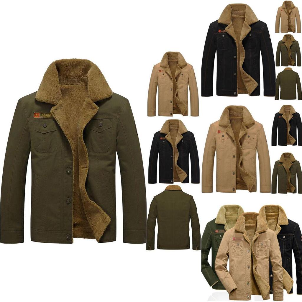 Winter Bomber Jacket Men Pilot Warm Male Fur Collar Army Tactical Coat Jacket