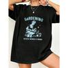 Oversized T-Shirt Black Gardening Because Murder Is Wrong Graphic Print For Casual Wear And Everyday Outfits