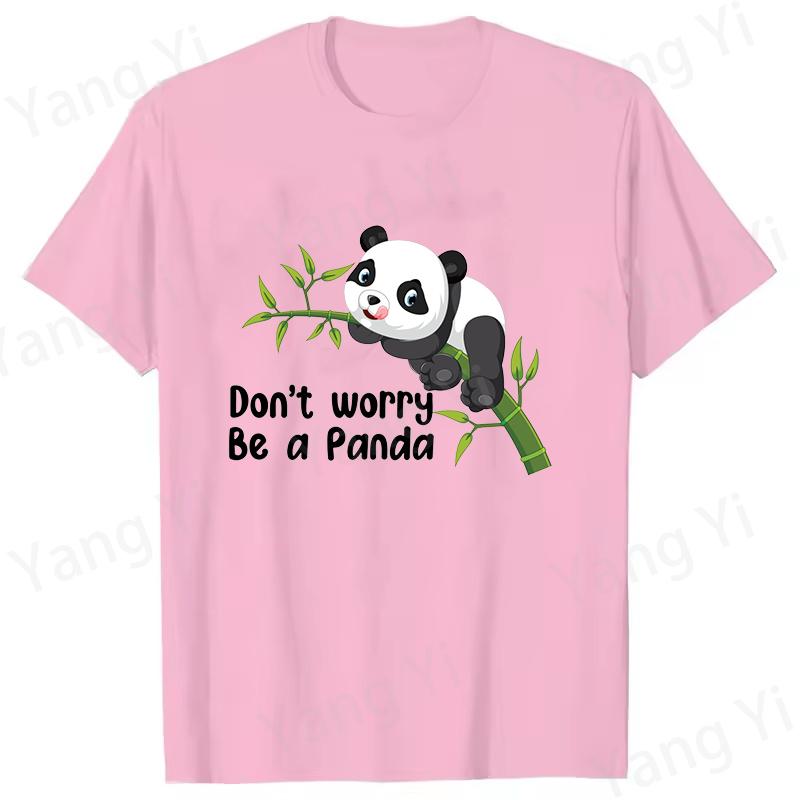 Don't Worry Be a Panda T-shirts Fashion Men Women Summer Tee Shirt Casual Short Sleeve Round Neck Tops T-shirts