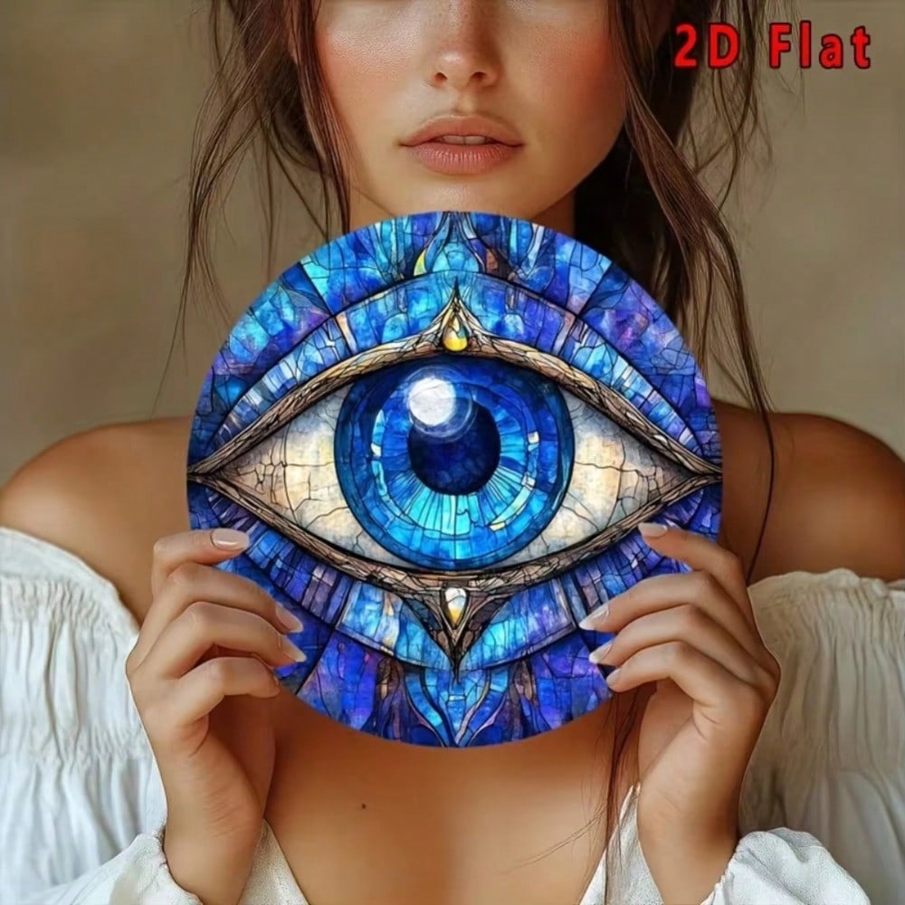 Böser Blick Aluminium Wandplakette 20x20 cm Glamour-Dekor Wasserdicht Glücksbringer Hausdekoration