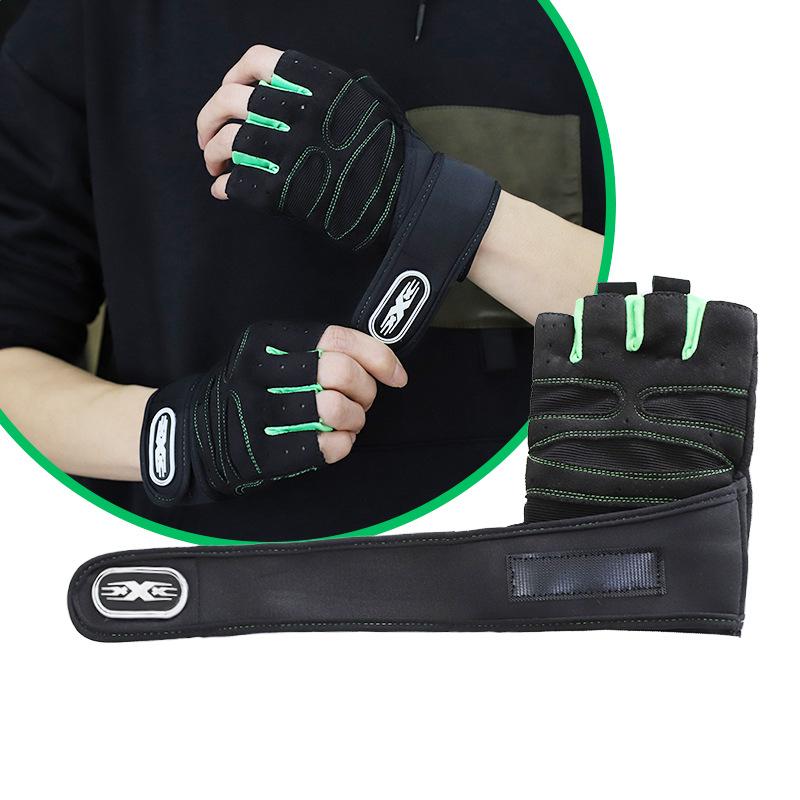 Gym Gloves Fitness Heavyweight Training Gloves Men Women Body Building Half Finger Non-Slip Gloves Wrist Weightlifting Sports