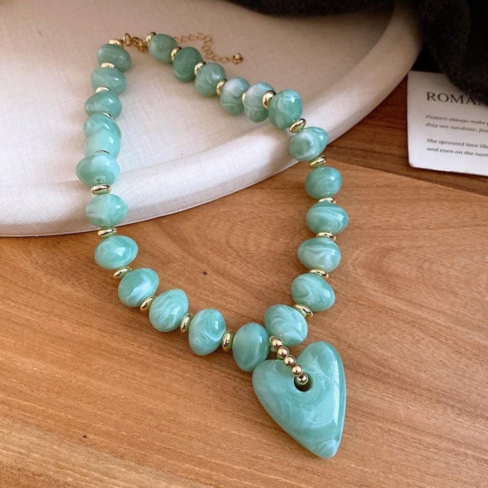 Beads Beaded Necklace Bohemian Style Pendant Jewelry New Heart Pendant Necklace Party Accessory