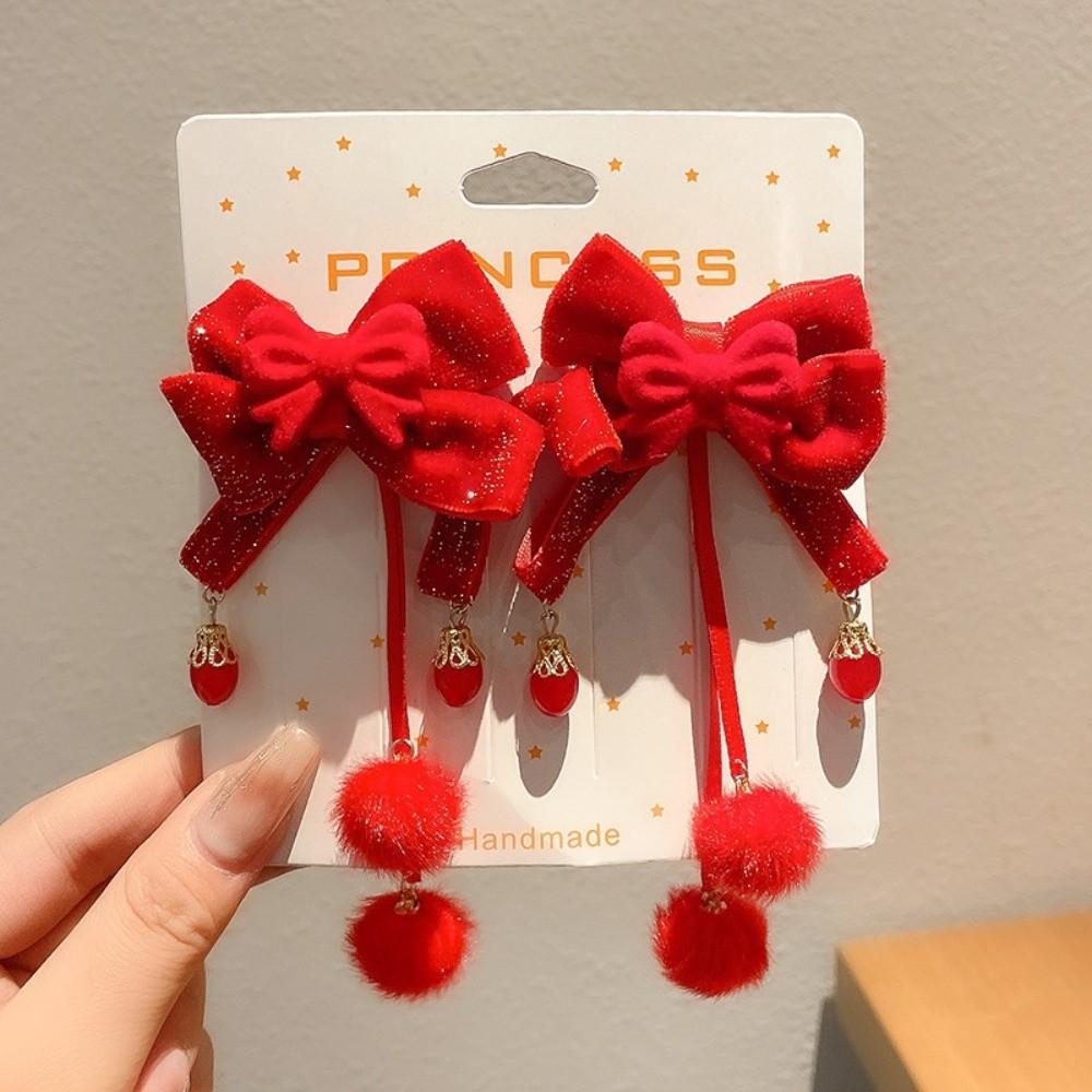 Tassels Chinese Tassel Fan Hairpin Bow New Year Bow Hairpin Masquerade Party