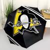 Penguins Hockey Automatic Opening and Closing, 8 Rib Structure Portable Umbrella, Suitable for Men and Women In All Seasons Perfect Gift Fo