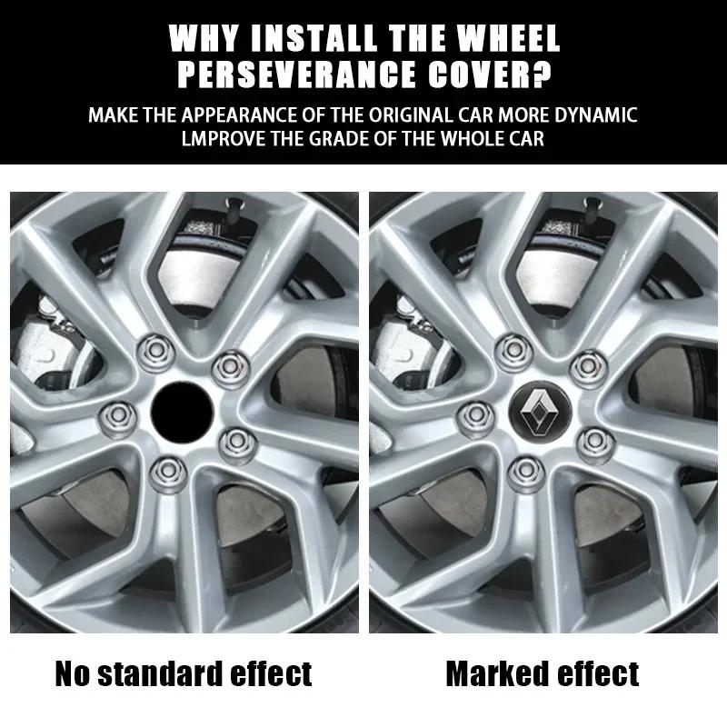 Hub Caps 4Pcs 56mm 60mm 65mm Car Wheel Center Hub Cap Stickers For Renault Austral Kadjar Megane Captur Arkana Dacia Logo Rim Co