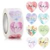 500Pcs Heart Seal Sticker Thank You Label 25mm Thank You Seal Sticker for Seal Envelopes Cards Wedding Valentines Supply