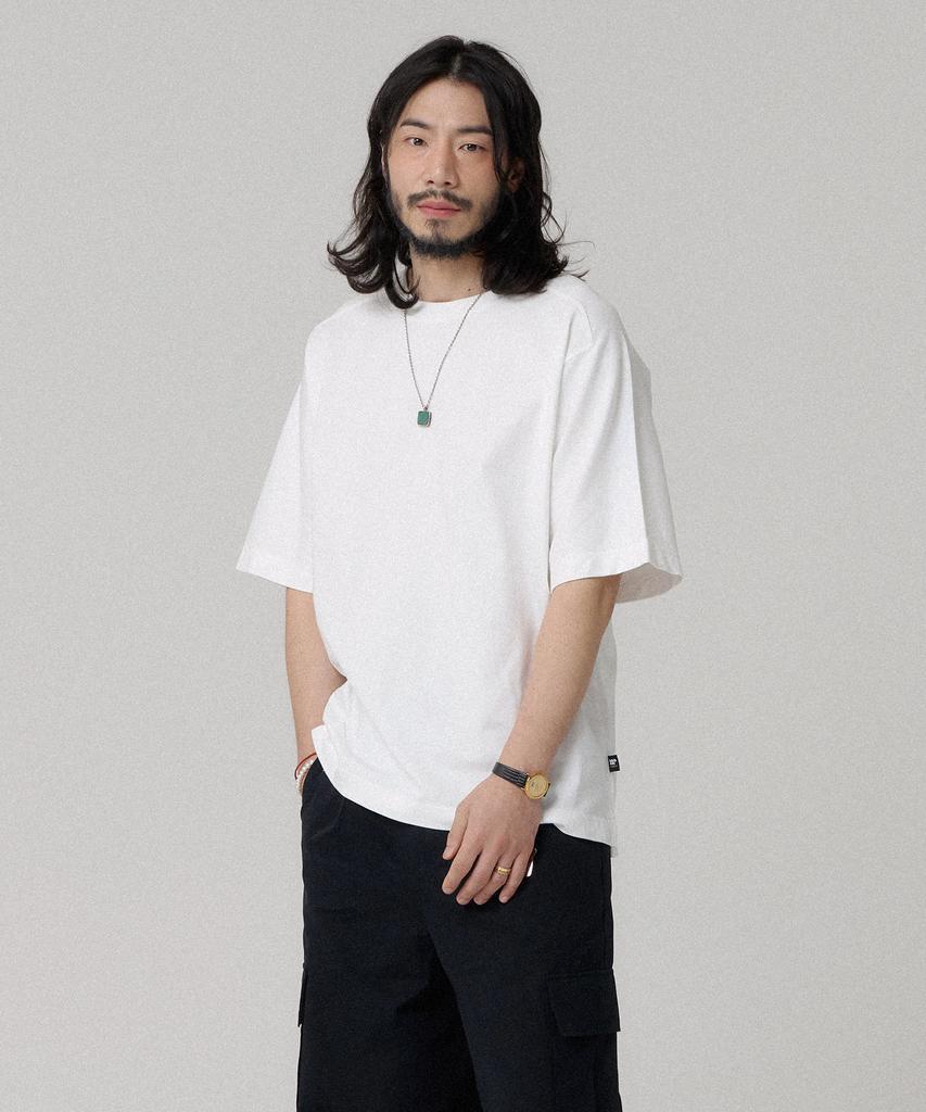 Beobeulpiseu 16-Count Raglan Slit Plain Pigment T-Shirt_White