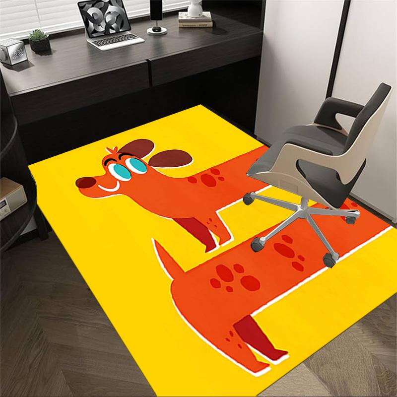 1PC Dog Paw Non-Slip Floor Carpet Compatible for Office&Living Room&Dining Room - Flat-Weave Machine- Soft & Pattern-E322