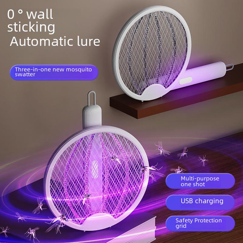 Foldable 4in1 Electric 2023 Mosquito Swatter Trap With Rechargeable Light