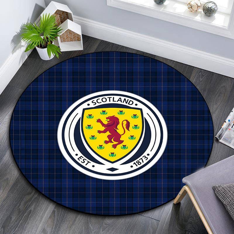Scotland National Football Team,Round Area Rug,Carpet Rug for Living Room Bedroom Sofa Playroom Decor,Non-slip Floor Mat