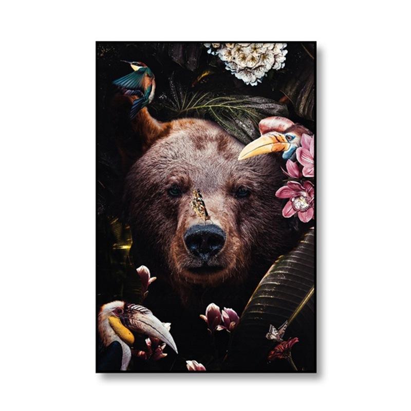 Nordic Blume Tier Wandbild Tiger Löwe Zebra Poster Und Druck Wandbild Wohnzimmer Leinwand Moderne Klassische Dekorative Malerei