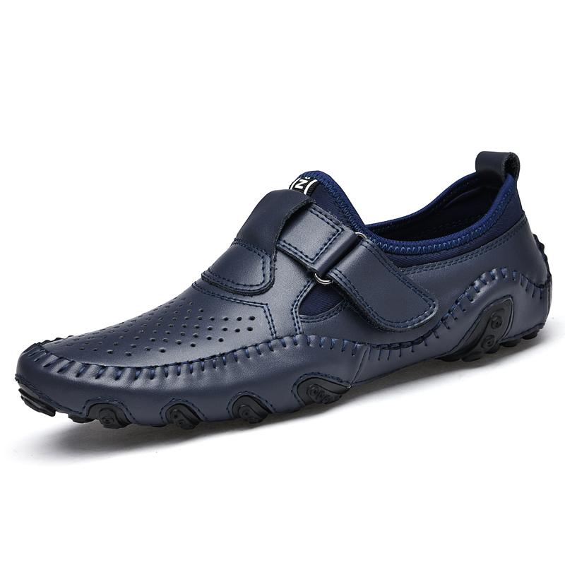 Handmade Casual Leather Shoes Men Loafers Comfortable Moccasins Men Flats Shoes Genuine Leather Men Shoes