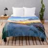 Beach Landscape Sunset Flannel Throw Blanket King Queen Size for Sofa Couch Bed Super Soft Warm Lightweight Good Gift for Teens